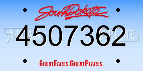 4507362 South Dakota License Plate