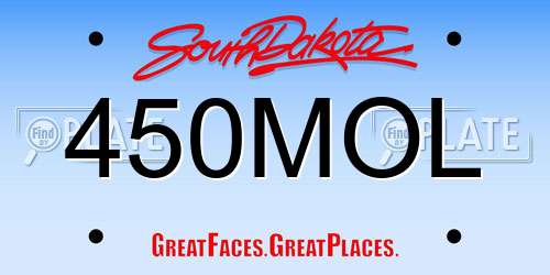 450MOL South Dakota License Plate