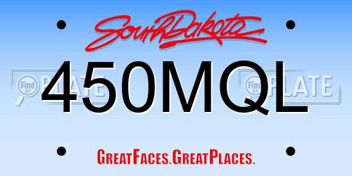 450MQL South Dakota License Plate