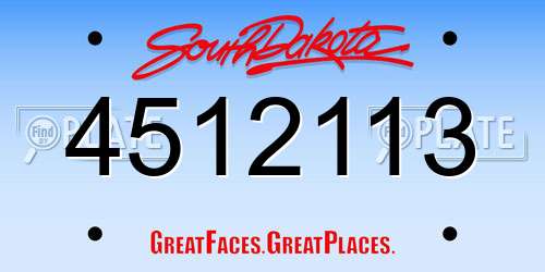 4512113 South Dakota License Plate