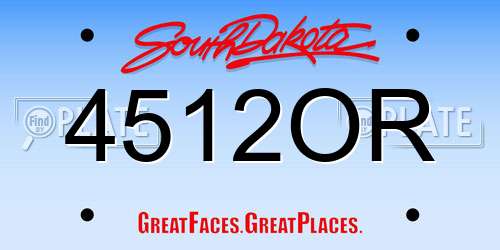 4512OR South Dakota License Plate