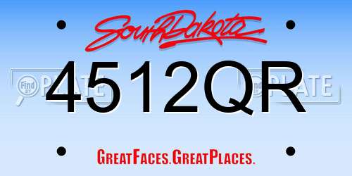 4512QR South Dakota License Plate