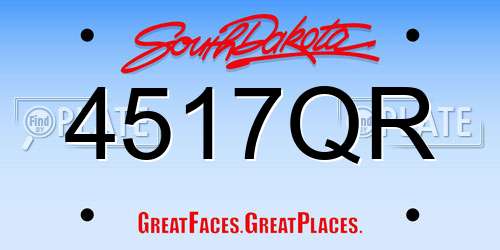 4517QR South Dakota License Plate