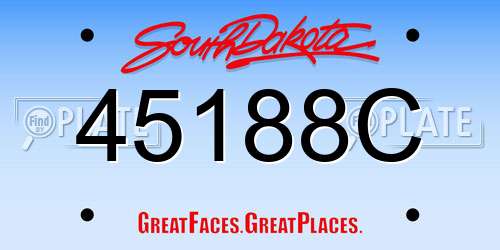 45188C South Dakota License Plate
