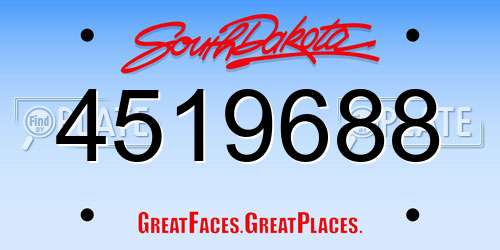 4519688 South Dakota License Plate