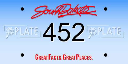 452 South Dakota License Plate