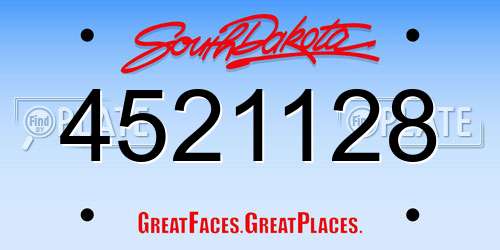 4521128 South Dakota License Plate