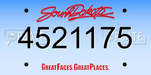 4521175 South Dakota License Plate