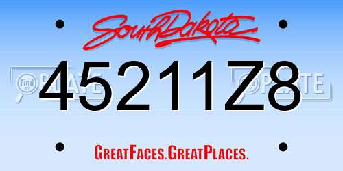45211Z8 South Dakota License Plate