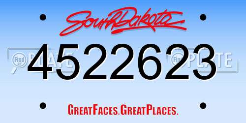 4522623 South Dakota License Plate