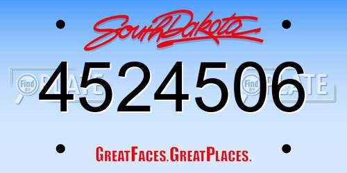 4524506 South Dakota License Plate