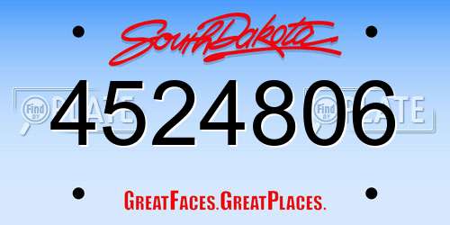 4524806 South Dakota License Plate