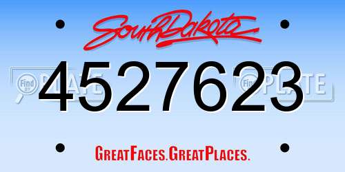 4527623 South Dakota License Plate