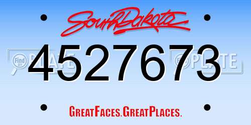 4527673 South Dakota License Plate