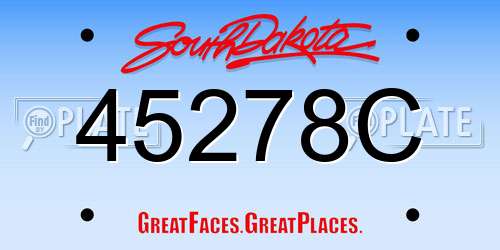 45278C South Dakota License Plate