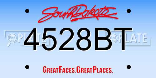 4528BT South Dakota License Plate