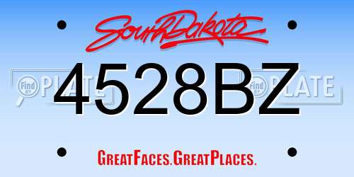 4528BZ South Dakota License Plate