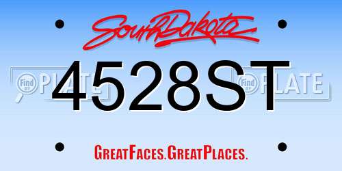 4528ST South Dakota License Plate