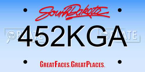 452KGA South Dakota License Plate