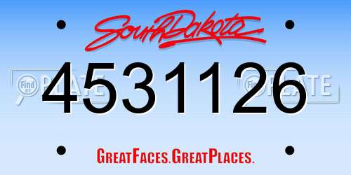 4531126 South Dakota License Plate