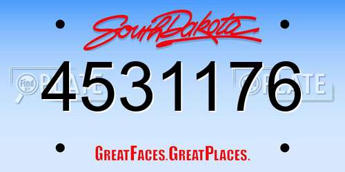 4531176 South Dakota License Plate