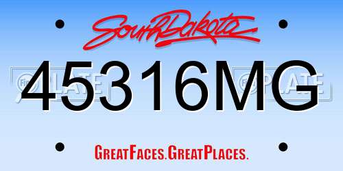 45316MG South Dakota License Plate