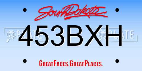 453BXH South Dakota License Plate