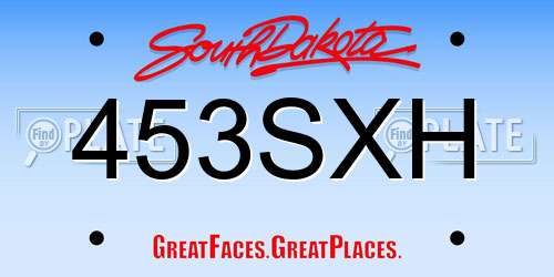 453SXH South Dakota License Plate
