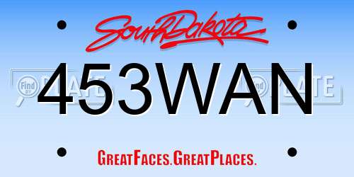 453WAN South Dakota License Plate