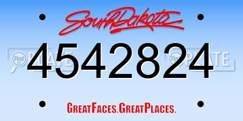 4542824 South Dakota License Plate