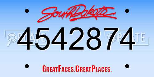 4542874 South Dakota License Plate