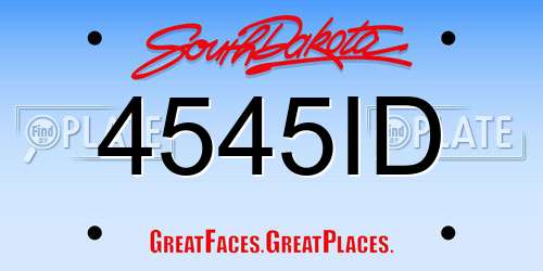 4545ID South Dakota License Plate