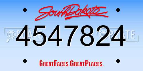 4547824 South Dakota License Plate