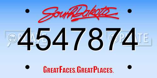 4547874 South Dakota License Plate