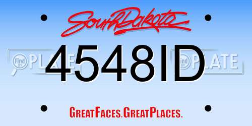 4548ID South Dakota License Plate