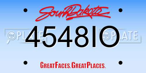 4548IO South Dakota License Plate