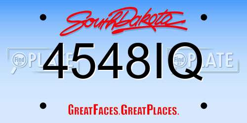 4548IQ South Dakota License Plate