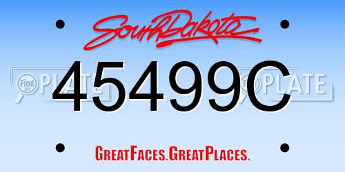 45499C South Dakota License Plate