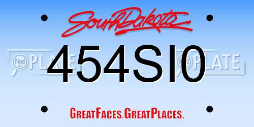 454SI0 South Dakota License Plate