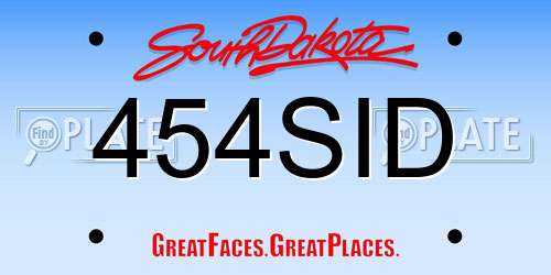 454SID South Dakota License Plate