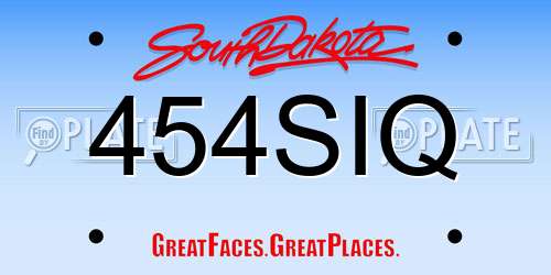 454SIQ South Dakota License Plate