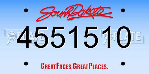 4551510 South Dakota License Plate