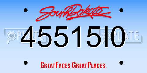 45515I0 South Dakota License Plate