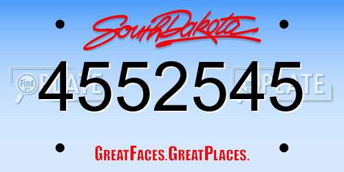 4552545 South Dakota License Plate