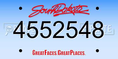4552548 South Dakota License Plate
