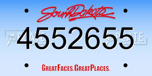 4552655 South Dakota License Plate
