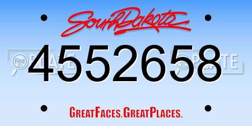 4552658 South Dakota License Plate