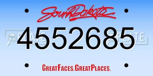 4552685 South Dakota License Plate