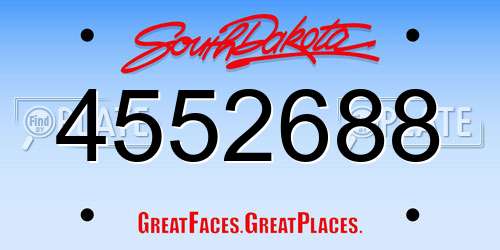 4552688 South Dakota License Plate