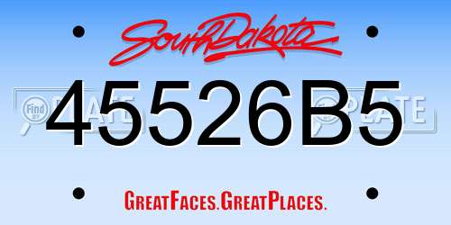 45526B5 South Dakota License Plate